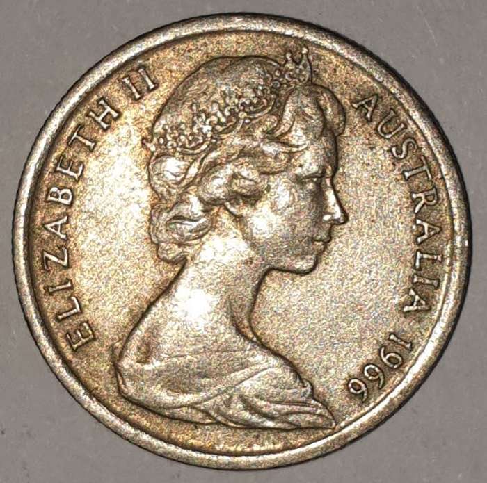1966 - FIVE CENT - 5 CENT - AUSTRALIA - COPPER-NICKEL - KM# 64 - ECHIDNA